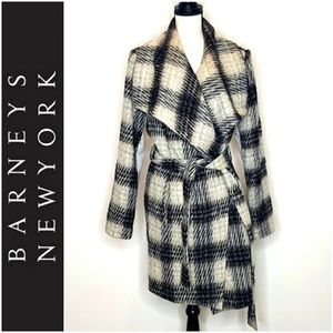 Barney's New York | plaid wrap coat Large